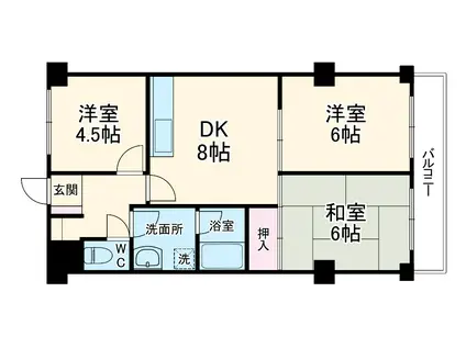 サンビュウ金沢八景(3DK/2階)の間取り写真