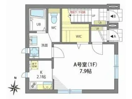 ヴィラ・シンフォニア(1K/1階)の間取り写真