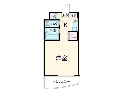 クレセールふじみ野2(1K/1階)の間取り写真