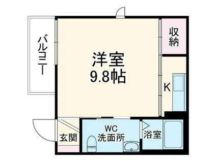 トウキ南原(ワンルーム/2階)の間取り写真