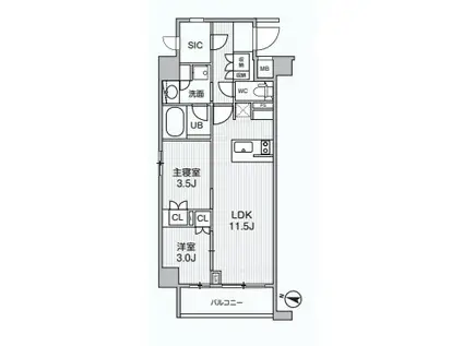 ALIVIS綾瀬(2LDK/4階)の間取り写真