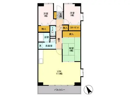 エスポワール八千代(3LDK/3階)の間取り写真