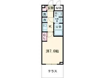 グランパーク方南町レジデンス(1K/1階)の間取り写真