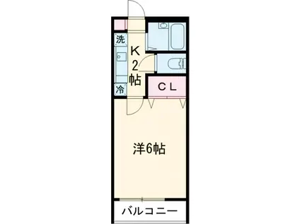 プラウディア(1K/1階)の間取り写真