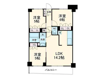 オープンレジデンシア和光プレイス(3LDK/2階)の間取り写真