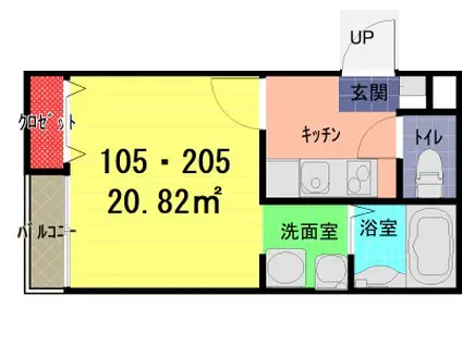 アーク・ヴィラ谷塚(1K/1階)の間取り写真