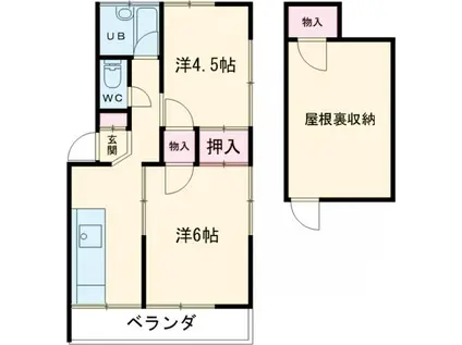 サオトメール(2K/2階)の間取り写真