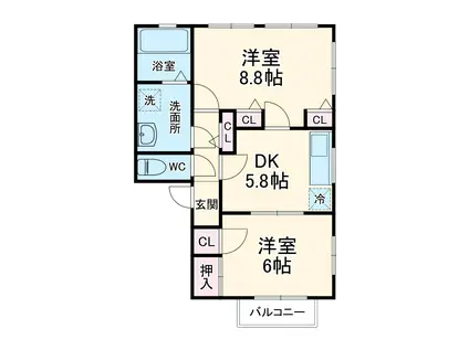 伊勢鉄道 鈴鹿駅 徒歩7分 3階建 築9年(2DK/3階)の間取り写真