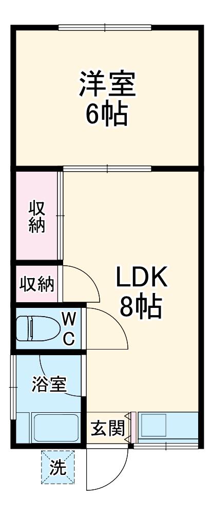 キャトルイケダⅡ(1LDK/2階)の間取り写真