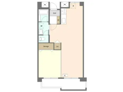 小田急北本マンション(1LDK/7階)の間取り写真