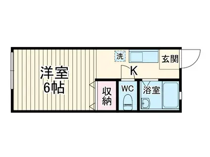 飯田ハイツ(1K/1階)の間取り写真