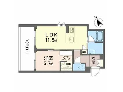 シャーメゾンサクラスクエア本郷(1LDK/4階)の間取り写真