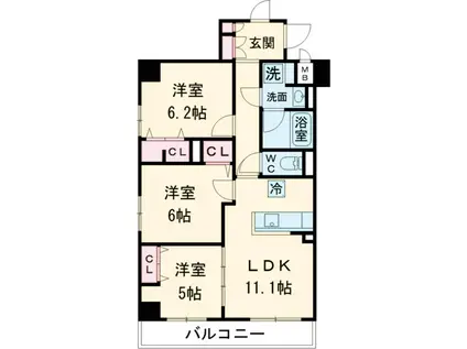 DAIWA GRACE MAISON 亀有(3LDK/2階)の間取り写真