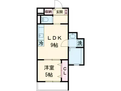 プラティーヌ碑文谷(1DK/3階)の間取り写真