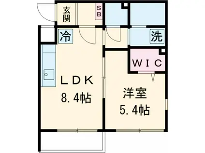 プラティーヌ碑文谷(1DK/4階)の間取り写真