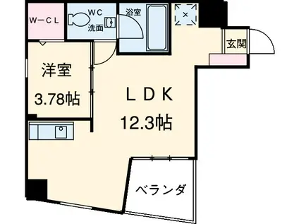 シャトーアンドホテル名駅南2(1LDK/11階)の間取り写真