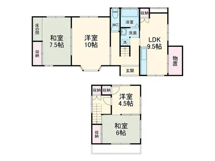 芝山鉄道 芝山千代田駅 徒歩104分 2階建 築52年(4SLDK)の間取り写真