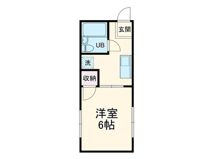 シティーハイムルーミーⅡ(1K/2階)の間取り写真