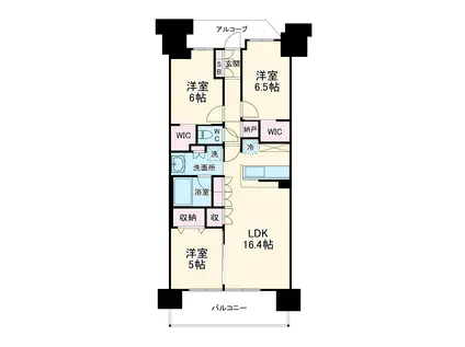 プラウド大府(3LDK/8階)の間取り写真