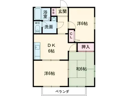 フレグランスニュースワ(3DK/2階)の間取り写真