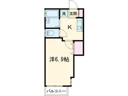 フィールズXIII(1K/2階)の間取り写真