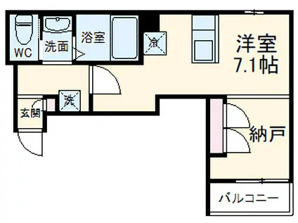 RIS壱番館(ワンルーム/1階)の間取り写真