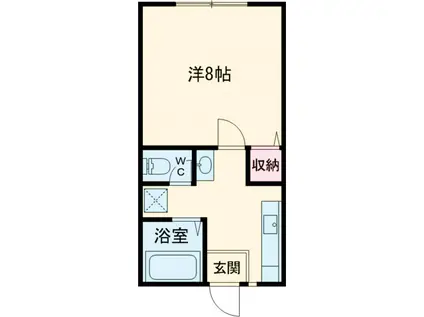 ヒルトップ御城 C(1K/2階)の間取り写真