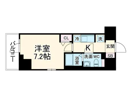 N-STAGE ISEHARAⅡ(1K/3階)の間取り写真