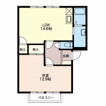アレイ21(1LDK/2階)の間取り写真