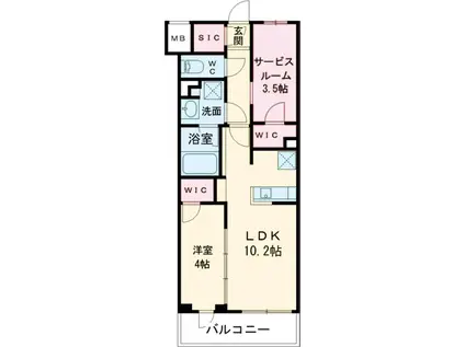 LUMINOUSつつじヶ丘(1SLDK/2階)の間取り写真