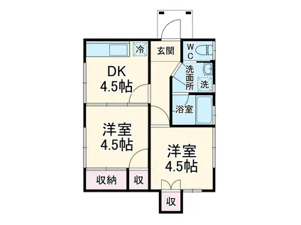 メゾン芝山(2DK/2階)の間取り写真