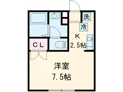 リトルパラダイス(1K/2階)の間取り写真