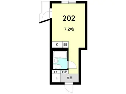 P2松波マンション(ワンルーム/2階)の間取り写真