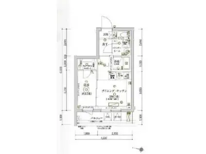 ECREDE赤羽サウス(1DK/2階)の間取り写真