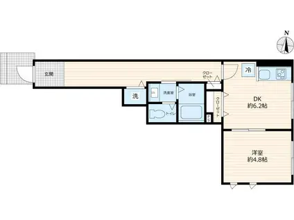 VIVACE(1DK/1階)の間取り写真