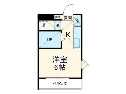 ユーコート鶴ヶ峰イースト(ワンルーム/2階)の間取り写真