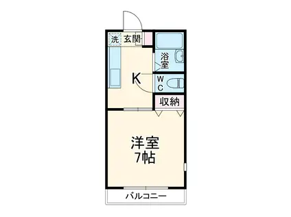 グレース大神Ⅱ(1K/1階)の間取り写真