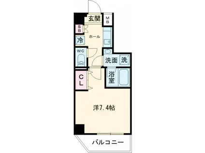 HYS KAMEARI(1K/1階)の間取り写真