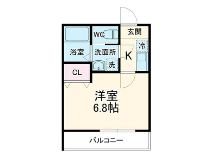 ドミール渋谷(1K/1階)の間取り写真