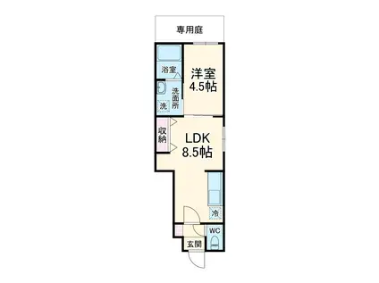 豊中市螢池中町アパート(1LDK/1階)の間取り写真