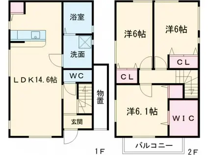 ブランシェA棟(3LDK)の間取り写真