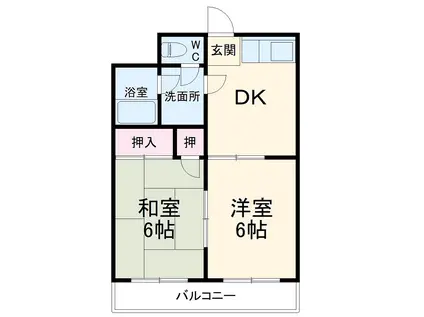 ステージ湘南第一(2DK/2階)の間取り写真