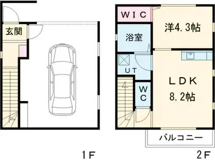 PORT GARAGE C(1LDK/1階)の間取り写真