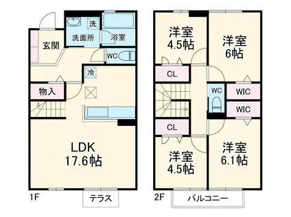 ロイヤル神木(4LDK/1階)の間取り写真
