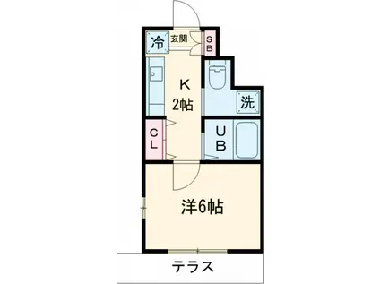 CASA BRICKS自由ヶ丘(1K/1階)の間取り写真