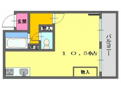 マスターズエル松ノ浜582(ワンルーム/3階)の間取り写真