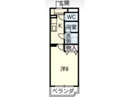 シーズンコート二ツ杁(1K/3階)の間取り写真