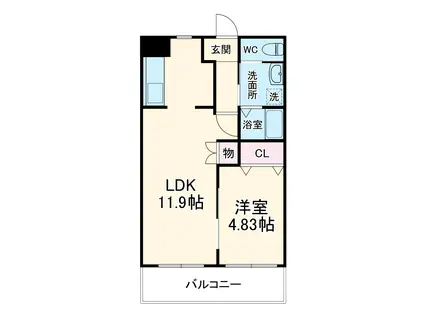 メゾンドユウゼン(1LDK/2階)の間取り写真