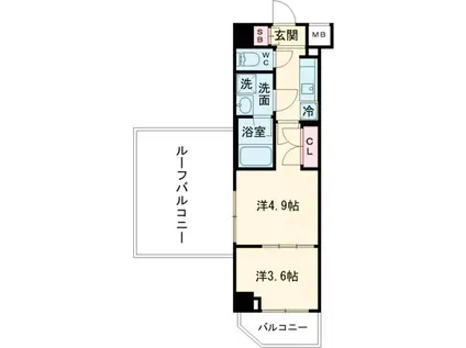 GENOVIA世田谷砧Ⅱ(2K/4階)の間取り写真