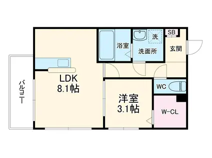 クレリス浦和(1LDK/2階)の間取り写真